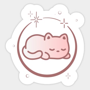 Cute Cat Kitten Kitty in Space Galaxy Sticker